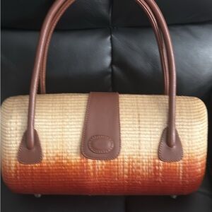Vintage Le Sac woven handbag with ombre design. New condition
